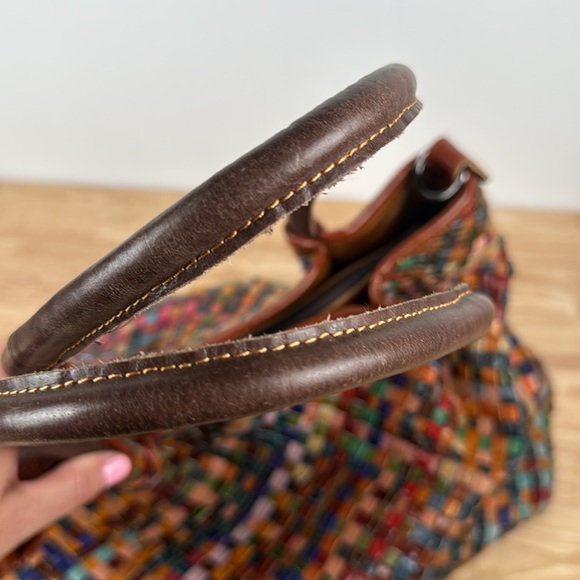 Ameri Leather Mosaic Woven Multi-Color Leather Bag - Picture 12 of 16